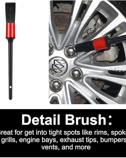 Wheel Rim & Tire Brush Set, Soft & Stiff Bristle Wash Cleaning Supplies Kit for Car Body Exterior Surface, Carpet, Truck,SUV,RV,Motorcycle
