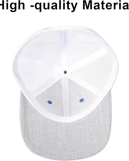 kozinu Unisex Trucker Hats Blank Mesh Snapback Hats Sport Plain Baseball Caps Adjustable Fitted Hat