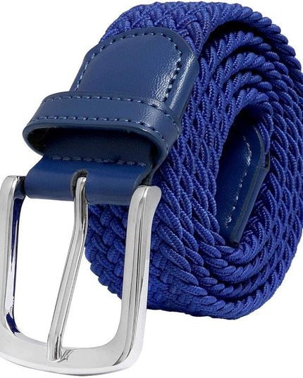 Falari Men Women Multicolored Elastic Stretch Braided Belt Canvas Fabric Woven No Holes Belt