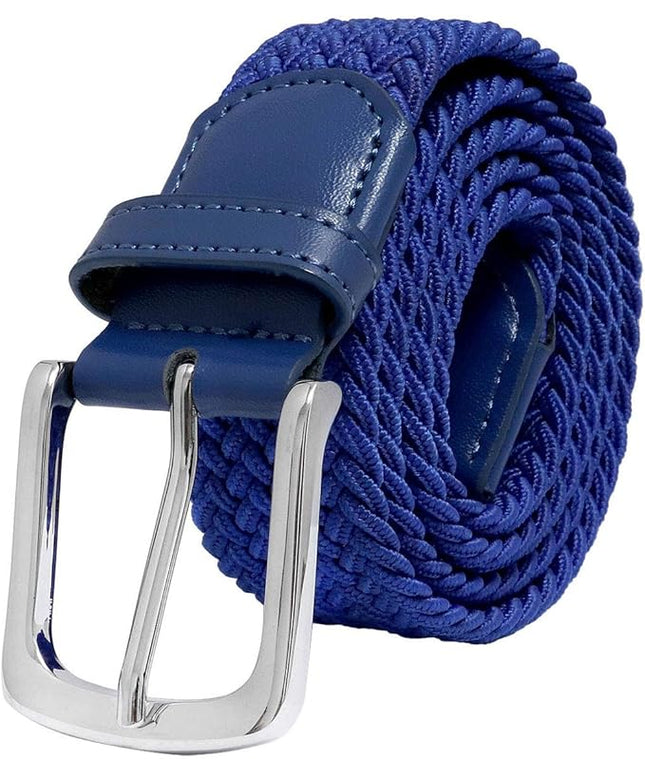 Falari Men Women Multicolored Elastic Stretch Braided Belt Canvas Fabric Woven No Holes Belt