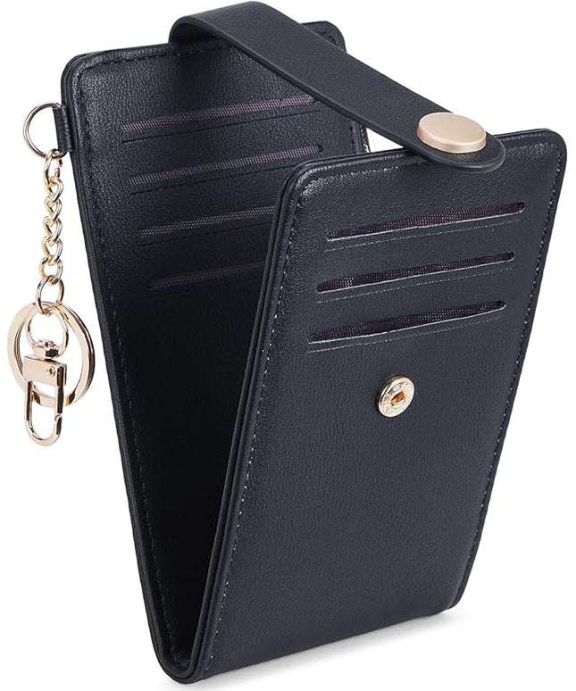 POIUGOYA Slim Wallet for Women,RFID Blocking Bifold Credit Card Holder with Zipper Coin Pocket,ID Window,Keychain