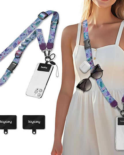 Phone Lanyard Crossbody, Axolotls Cell Phone Strap for Around The Neck Adjustable, Anti Theft Cute Lanyard for iPhone Case ID Holder Keys Accessories Travel Essential