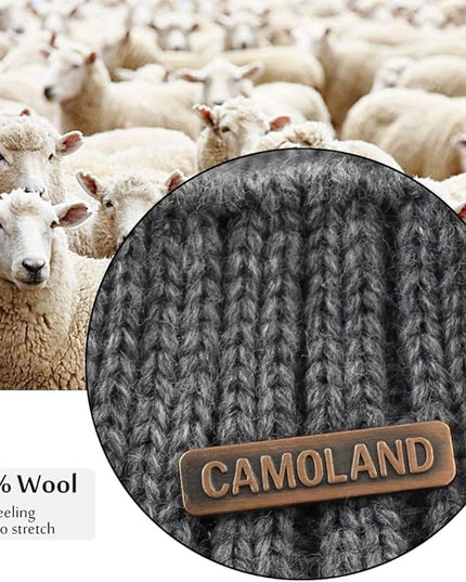 Winter Beanie w/Visor & Earflaps for Men Outdoor Fleece Hat Scarf Set