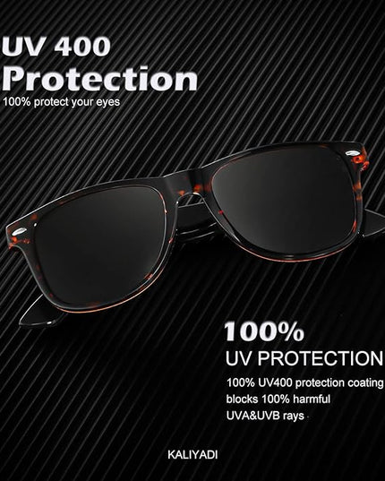 KALIYADI Polarized Sunglasses for Men and Women Matte Finish Sun glasses Color Mirror Lens UV Blocking (3 Pack)