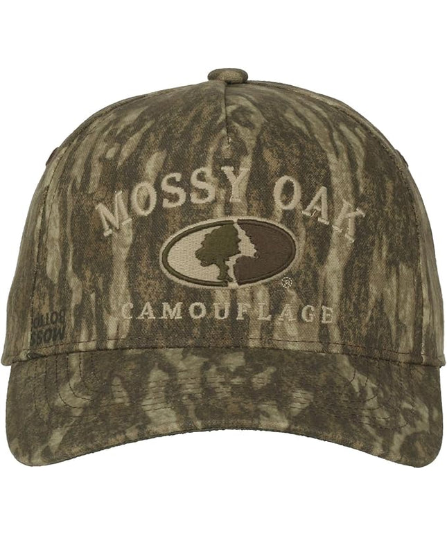 Mossy Oak New Bottomland Camo Baseball Cap – Low Profile Structured Hunting Hat, Pre-Curved Visor, Adjustable Snapback, One Size