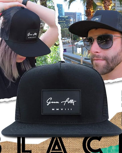 Grace Folly Trucker Hat for Men & Women. Snapback Mesh Caps