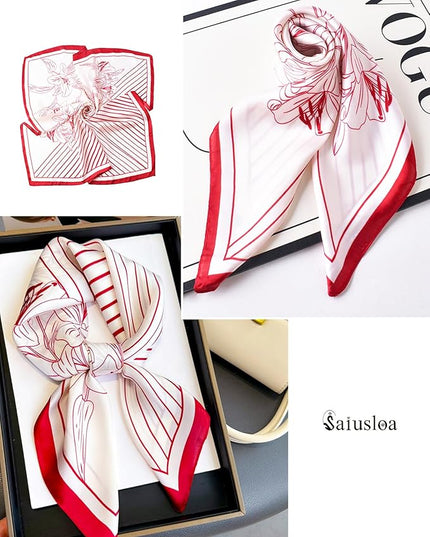 Neck Scarf For Womens Silky Head Scarves Hair Bandanas Square Scarf Fashion Accessories lightweight