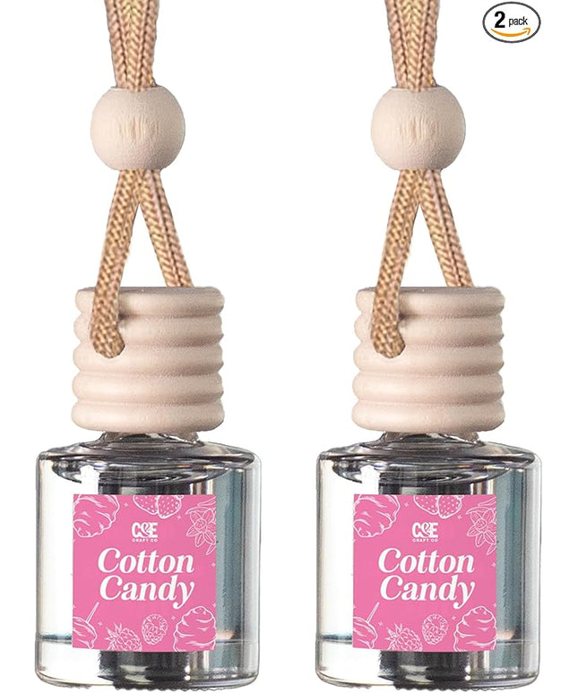 CANDECraftCo Car Air Hanging Fragrance Oil, Car Auto Freshener for Essential Oils, Scents Fragrance Aromatherapy Automobile Diffuser, Long Lasting (Cotton Candy)