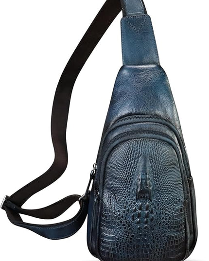 Genuine Leather Silng Bag for Women and Men Real Leather Sling Backpack Chest Purse Shoulder Crossbody Bag