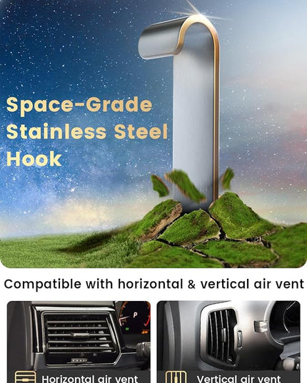 Phone Holders for Your Car: [Never Blocking] Air Vent Cell Phones Mount for iPhone 17 Pro Max & Samsung Android Smartphone [Thick Cases Friendly] Hands-Free Auto Mobile Phone Stand
