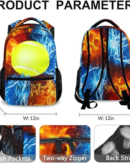 Kids Backpack for Boys Custom Tennis Schoolbag for Kindergarten Elementary Primary, Durable School Supplies