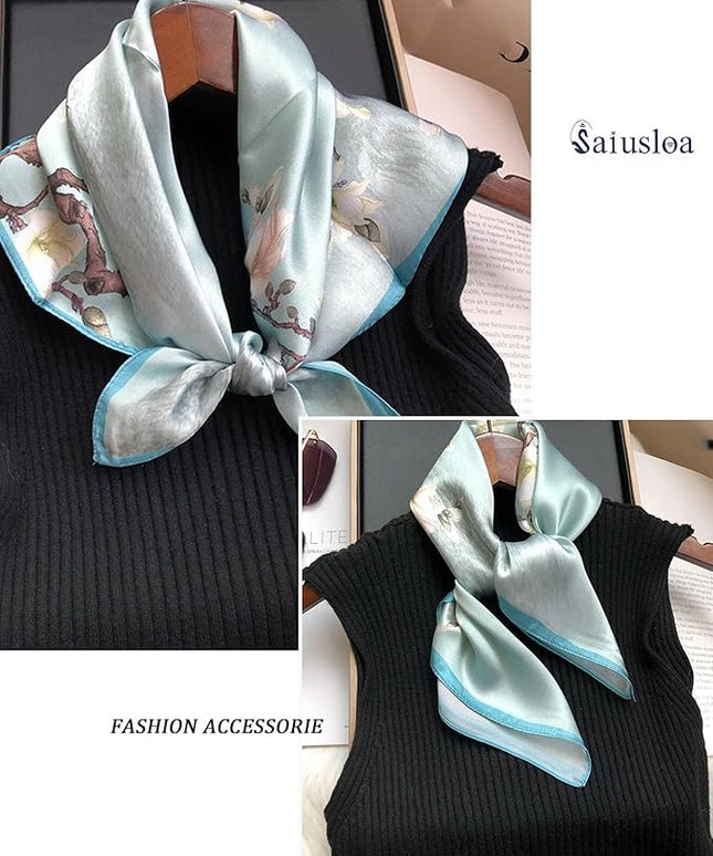 Neck Scarf For Womens Silky Head Scarves Hair Bandanas Square Scarf Fashion Accessories lightweight