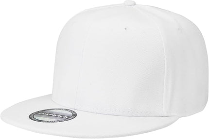 Classic Snapback Hat Cap Hip Hop Style Flat Bill Blank Solid Color Adjustable Size
