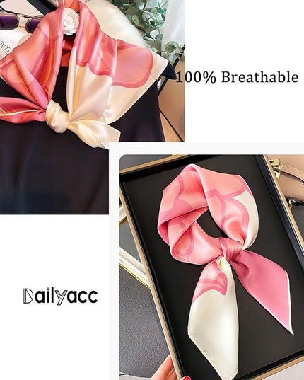 Dailyacc Hair Bandanas Scarf For Women Lightweight Fashion Neck Silk Satin Head Scarves For Sleeping Handbags Scarf