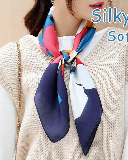Dailyacc Hair Bandanas Scarf For Women Lightweight Fashion Neck Silk Satin Head Scarves For Sleeping Handbags Scarf