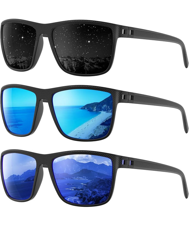 Polarized Sunglasses Men Women, Mens Sunglasses Lightweight UV Sun Glasses for Fishing Driving Golf