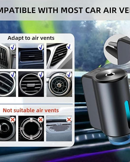 Car Air Freshener Diffuser with Three Adjustable, Rechargeable Car Diffusers, Car Fresheners Long Lasting (Ocean)