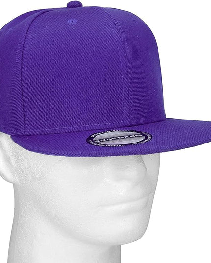 Classic Snapback Hat Cap Hip Hop Style Flat Bill Blank Solid Color Adjustable Size