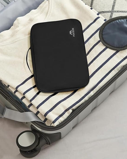 MATEIN Electronic Organizer Travel Case, Small Double Layers Cable Organizer for Travel Accessories, Water Resistant Portable Tech Case for Phone, Cords, Charger, Earphone, Tech Gifts, Black