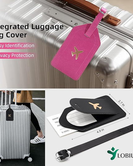 2 Pack Passport Holder For Travel with Slot for AirTag & Luggage Tag Cover – RFID Blocking Passport Holder for Travel Women/Men | PU Leather Passport Case with Pocket, Black/Pink