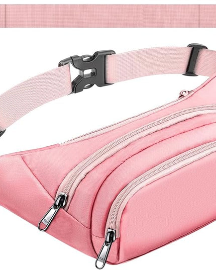 Large Fanny Pack for Women Men - Syican Waist bag with 3-Zipper Pockets, Gifts for Enjoy Sports Traveling Workout Casual Hands-Free crossbody bags Fits MAX 7.9'' iPad & 6.6'' Phone