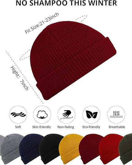 SATINIOR Trawler Beanie Watch Hat Roll-up Edge Skullcap Fisherman Beanie for Women Men