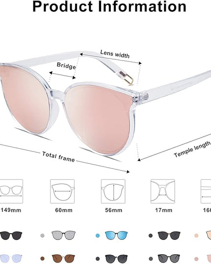 SOJOS Fashion Round Sunglasses for Women Men Oversized Vintage Shades SJ2057