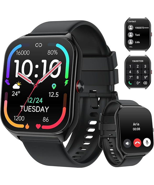 AI Smart Watch for Men Women with ChatGPT, 1000mAh Fitness Tracker 60-Day Standby Time, 1.96" HD SmartWatch with 200+ Sport Modes/Heart Rate/Sleep Monitor, IP68 Waterproof Pedometer for Android iOS