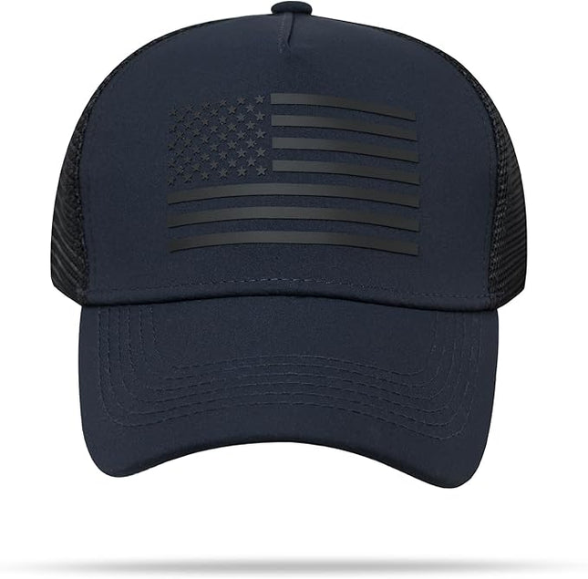 IIN American Flag Mesh Baseball Cap, Patriotic Trucker Hat for Men Women, Quick-Dry Breathable Design, Adjustable Snapback