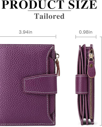 FALAN MULE Small Wallet for Women Leather Bifold Compact RFID Blocking Small Womens Wallet Purse