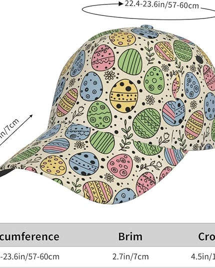 Easter Baseball Cap,Rabbit Eggs Baseball Hat,Fashion Snapback Hats Outdoor Trucker Hat for Women Men