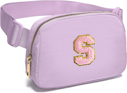 Gitus Initial Belt Bag Fanny Pack Crossbody Bag for Girls Birthday Gifts Age 8-10 Teen Girl Gifts Trend Stuff Personalized Letter Gifts for Daughter Sister (Lavender-S)