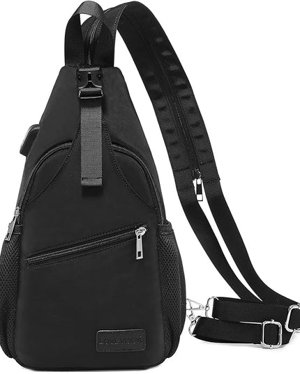 LOVEVOOK Sling Bag for Women Casual Daypack Nylon Crossbody Sling Backpack Travel Shoulder Bag Hiking Daypack