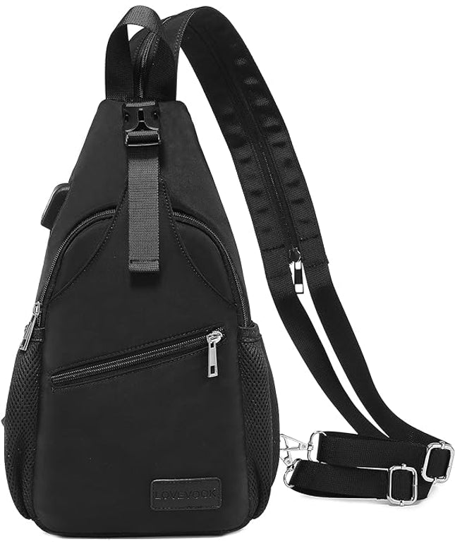 LOVEVOOK Sling Bag for Women Casual Daypack Nylon Crossbody Sling Backpack Travel Shoulder Bag Hiking Daypack