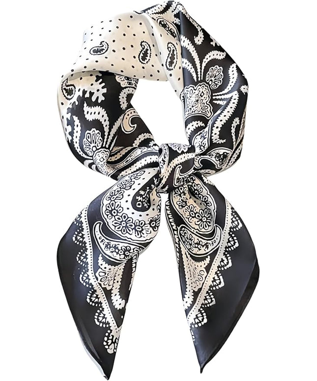 MINIDORA Satin Scarves for Women 27.5 × 27.5 inches Medium Square Elegant Silk Feeling Head Scarf