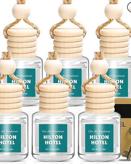 AROIC Premium Scent Car Air Freshener, 6 Pack Hotel Scent Collection Diffuser Set, Long Lasting Luxury Fragrance Essential Oil Aromatherapy, Hanging Air Freshener for Car Interior Accessories Unisex