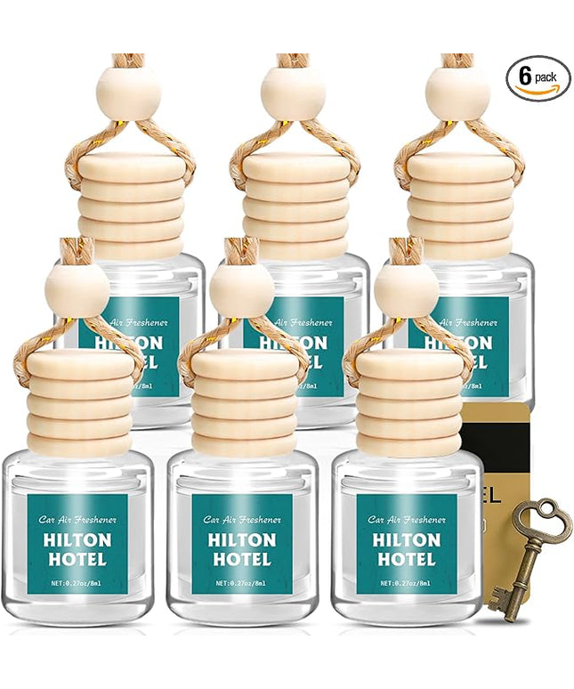 AROIC Premium Scent Car Air Freshener, 6 Pack Hotel Scent Collection Diffuser Set, Long Lasting Luxury Fragrance Essential Oil Aromatherapy, Hanging Air Freshener for Car Interior Accessories Unisex
