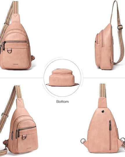 7L Sling Bag for Women Men Vegan Leather Crossbody Bags Fanny Pack Purse Backpack Over Shoulder Bag Travel Anti Theft