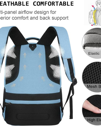 Laptop Backpack,Business Travel Anti Theft Slim Durable Laptops Backpack with USB Charging Port,Water Resistant College Computer Bag for Women & Men Fits 15.6 Inch Laptop and Notebook-Pale Blue