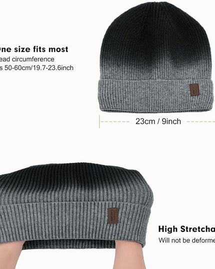 Wmcaps Winter Beanie for Men Women, Fleece Lined Beanie Soft Warm Knit Hat Ski Stocking Cuffed Cap