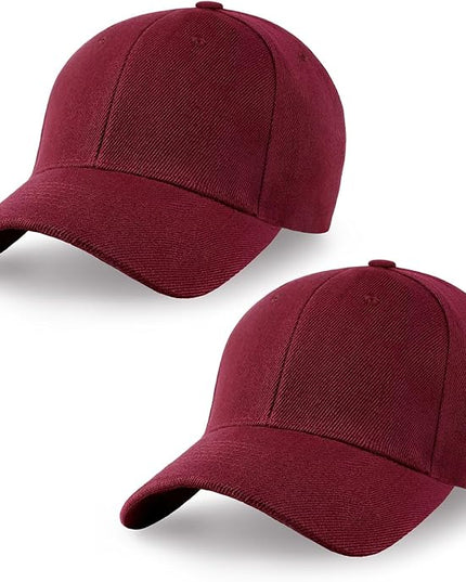 2-Pack Classic Structured Baseball Cap Adjustable Snapback Multipack Ball Caps for Custom Embroidery Running Workouts Outdoor
