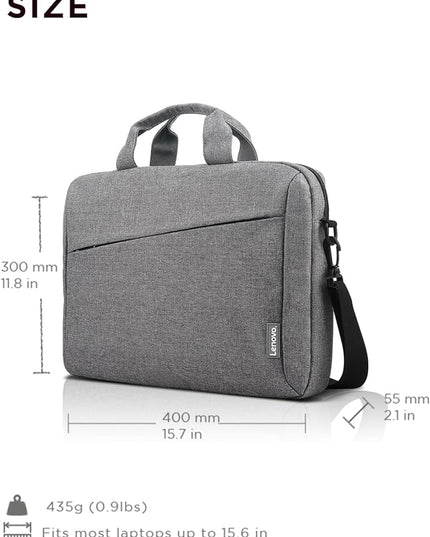 Lenovo Laptop Carrying Case T210, 15.6-Inch Laptop and Tablet, Sleek Design, Durable and Water-Repellent Fabric, Business Casual or School, GX40Q17231 Casual Toploader - Grey