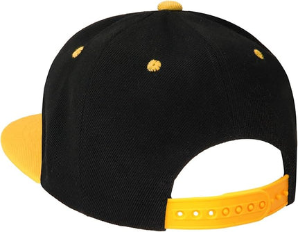 Classic Snapback Hat Cap Hip Hop Style Flat Bill Blank Solid Color Adjustable Size