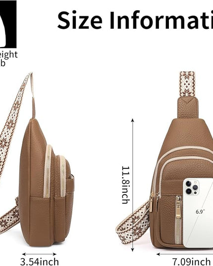 FALAN MULE Crossbody Bags for Women Trendy Leather Sling Chest Bag Fanny Packs for Women