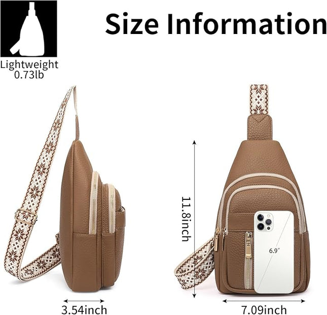 FALAN MULE Crossbody Bags for Women Trendy Leather Sling Chest Bag Fanny Packs for Women