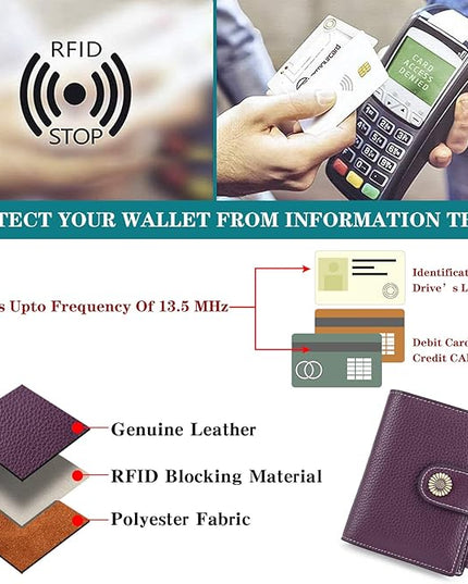 FALAN MULE Small Wallet for Women Leather Bifold Compact Small Womens Wallet with RFID Blocking