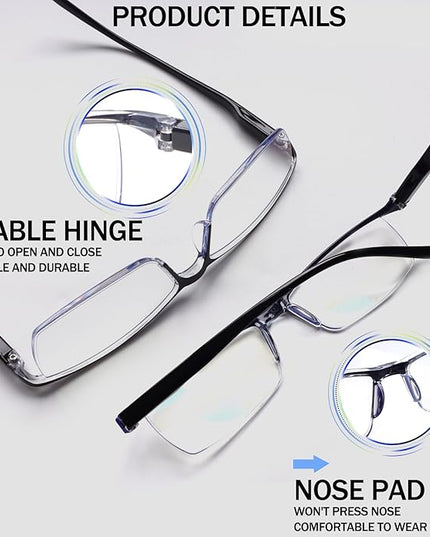 NORPERWIS Reading Glasses Men 3 pack Blue Light Blocking Readers Mens Spring Hinge Comfortable Glasses