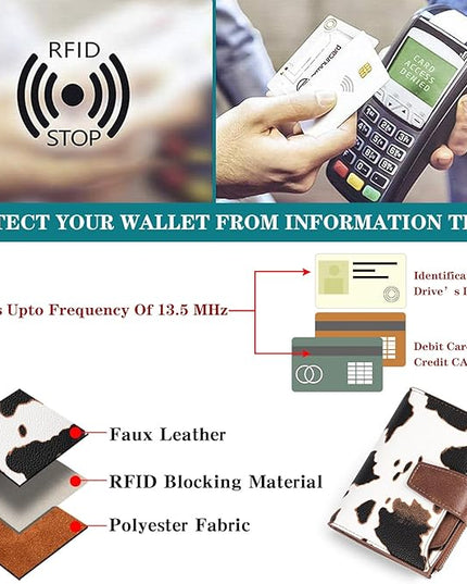 FALAN MULE Small Wallet for Women Leather Bifold Compact RFID Blocking Small Womens Wallet Purse