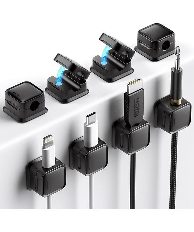 8 Pack Cord Organizer Holder,Costop Strong Adhesive Desk Cable Management Magnetic Easy Open,Organize Phone Charging Cords Wire Holder Organizer Neatly for Home,Office,Car,Desk,Nightstand