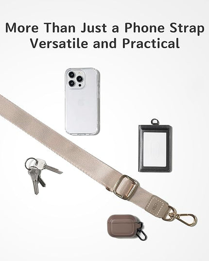 EKAX-Adjustable Anti-Theft Phone Lanyard Crossbody and Neck Strap with 2 Tether Tabs, Hands-Free Strap for Wallet, Keys,